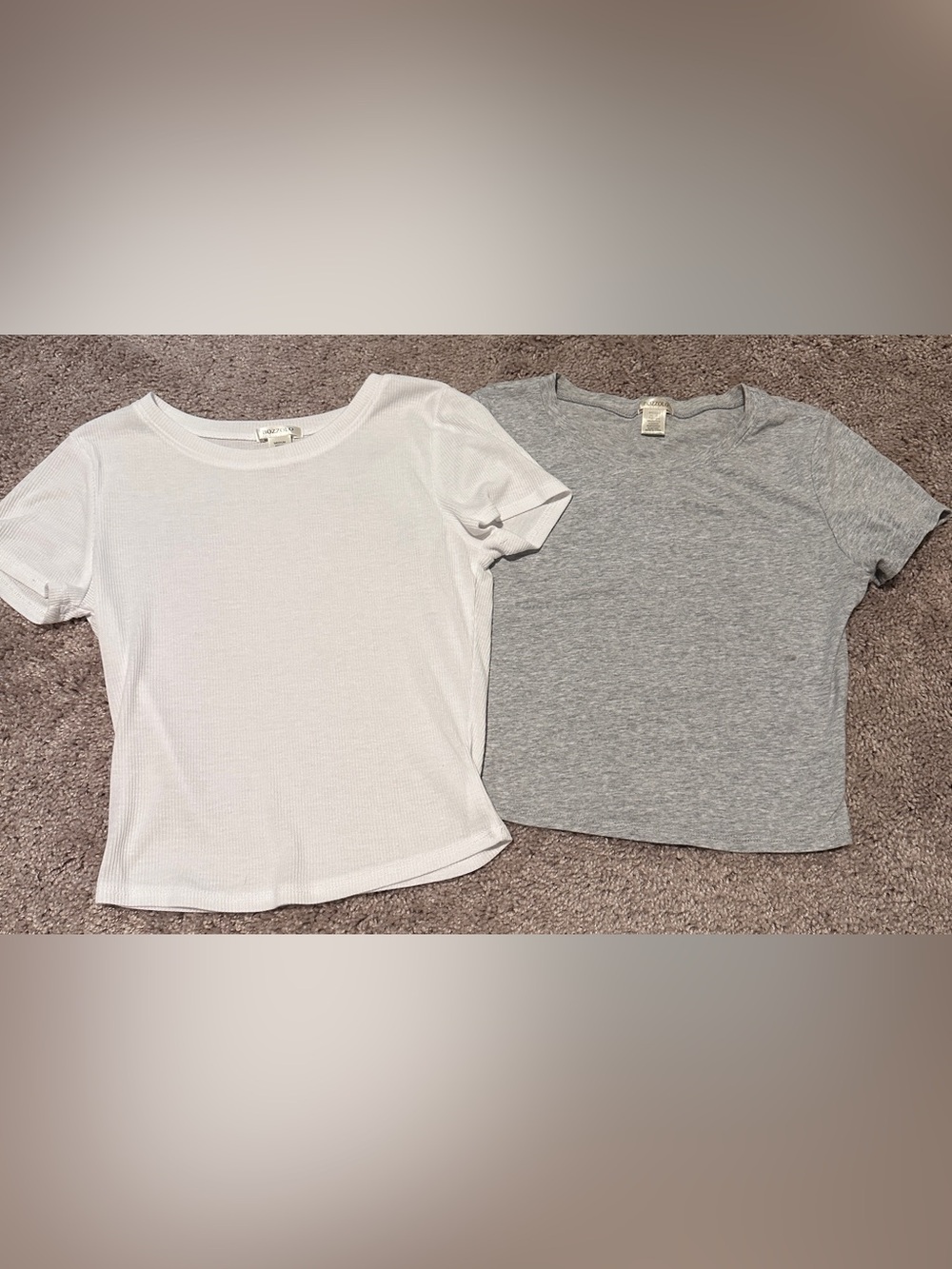 Bozzolo White and Gray Crop Top Duo
